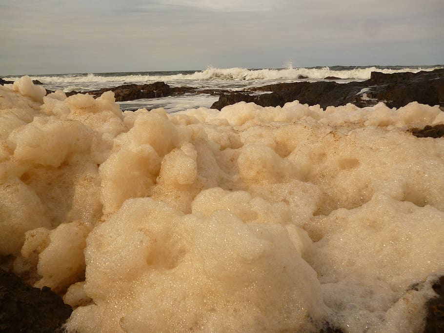 foam, sea, costa, apocalypse, water, mineral, nature, no people HD wallpaper