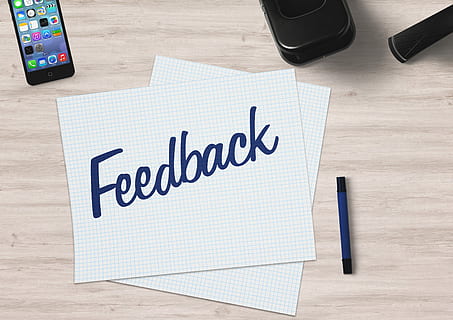 white printer paper with feedback text, desk, smartphone, pen HD wallpaper