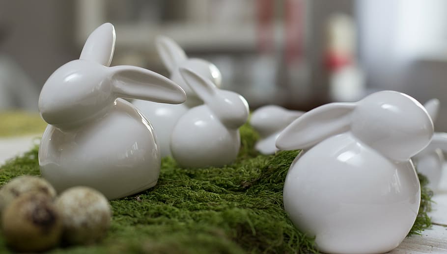 decoration, rabbit, easter, easter bunny, figure, easter decoration HD wallpaper