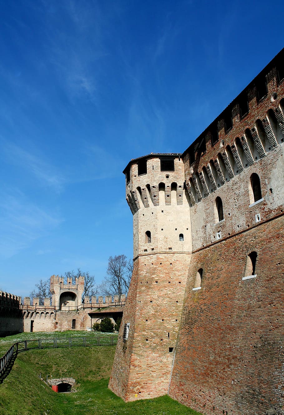 gradara, sun, sky, castle, paolo and francesca, brands, tourism HD wallpaper