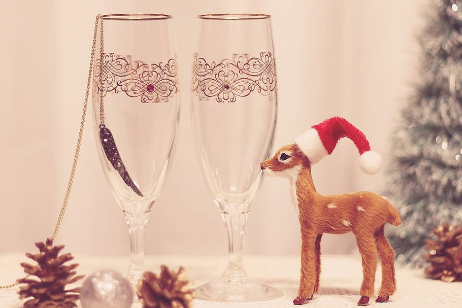 brown deer figure, christmas, celebration, decoration, winter HD wallpaper