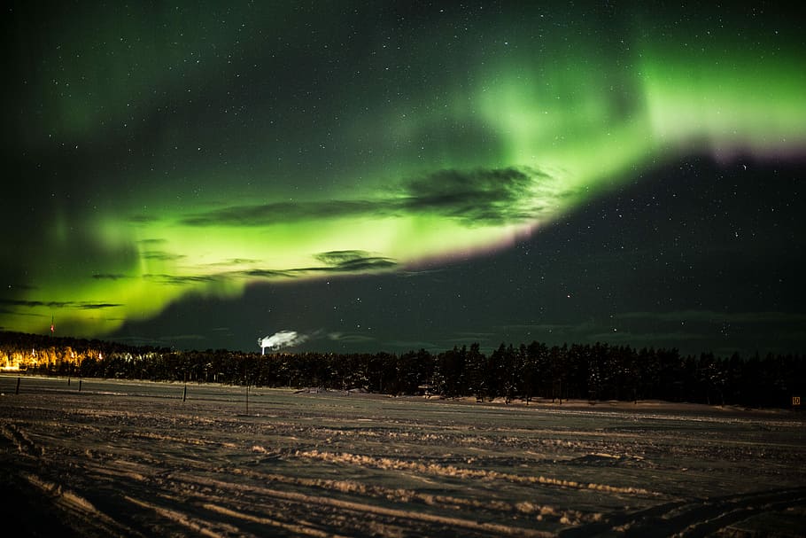 Aurora Bourealis, Boriales photography, dramatic sky, cloudscape HD wallpaper