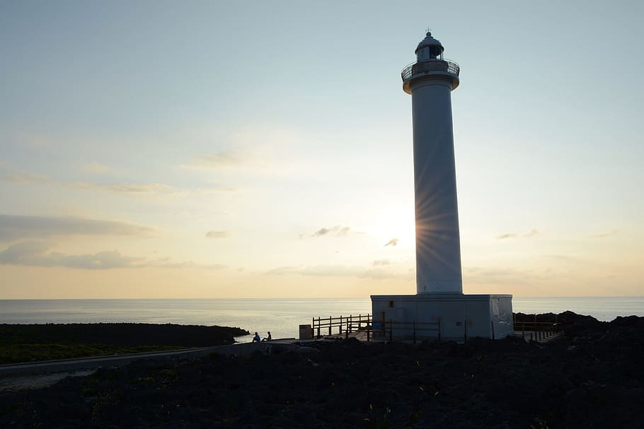 lighthouse, sunset, sea, sky, architecture, water, built structure HD wallpaper