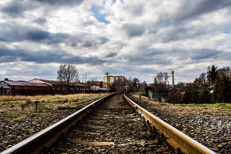 track, heaven, summer, landscape, trees, clouds, view, nature HD wallpaper