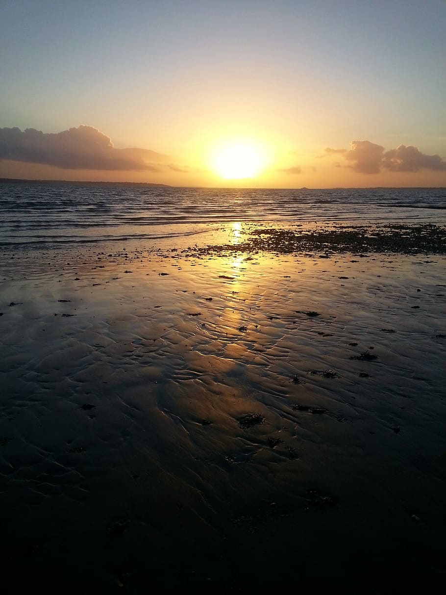 Sunset, Beach, Sea, Beach, Sky, beach sunset, ocean, sand, coast HD wallpaper