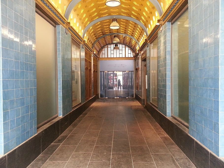 leipzig, passage, tile, architecture, residential buildings HD wallpaper