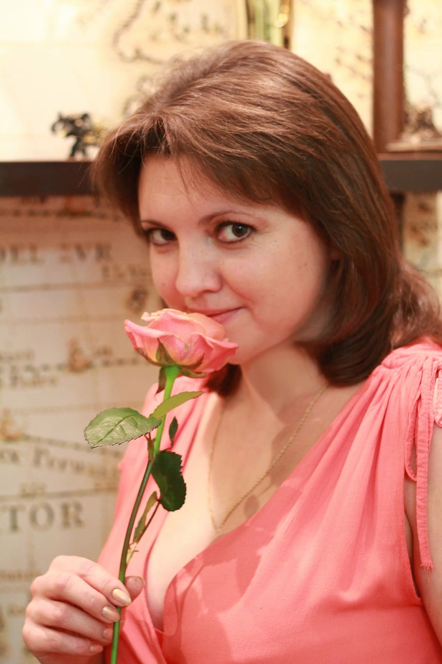 girl, rose, odor, portrait, one person, real people, young adult HD wallpaper
