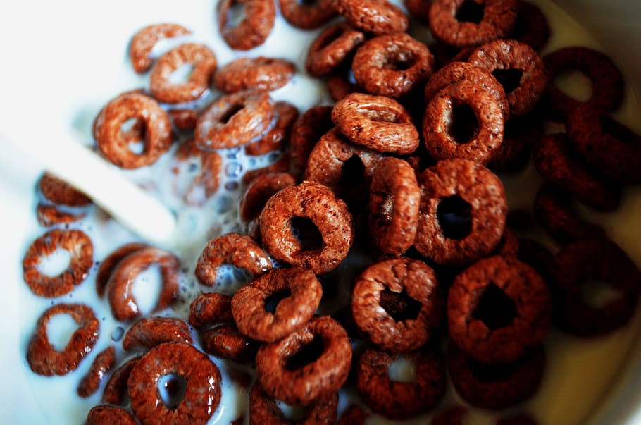 Chocolate, Rings, Breakfast, Brunch, energy, sweetness, background HD wallpaper