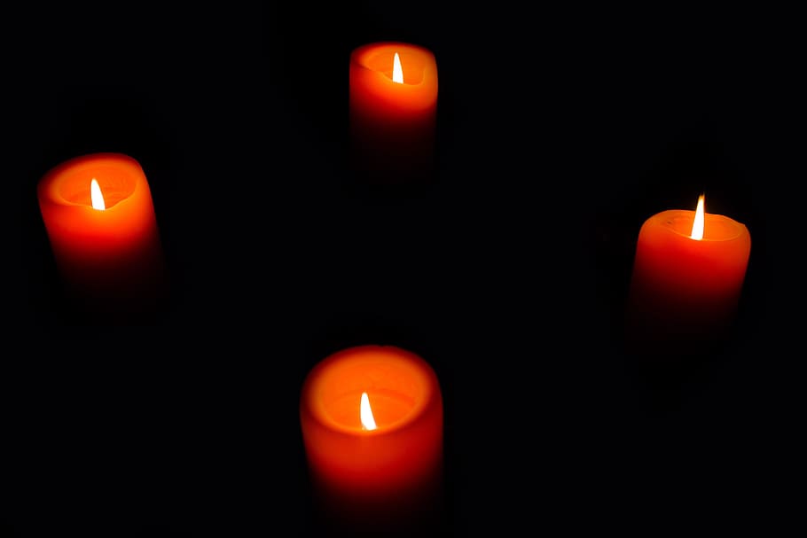 candle, candlelight, flame, red, orange, fire, burn, dark, night HD wallpaper