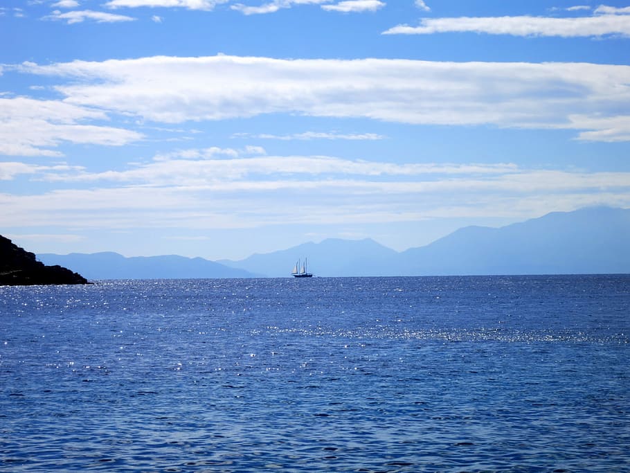 Sailing Ship, Sea, Sunset, Turkey, nature, water, beauty in nature HD wallpaper