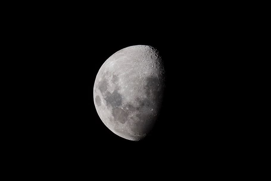photo of half quarter moon, moon photograph, Nights, Peninsula HD wallpaper