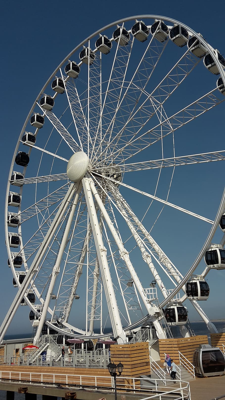 wheel, ferris wheel, roll along, entertainment, carousel, sky, HD wallpaper