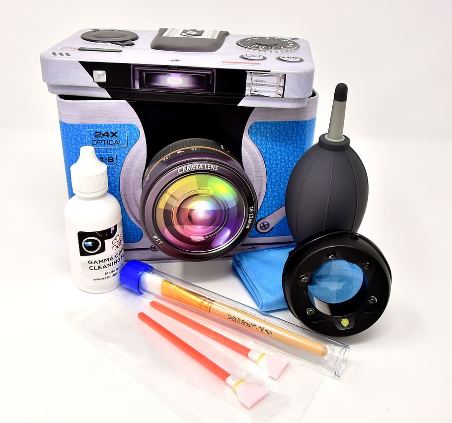 camera, sensor cleaning, led magnifying glass, brush, gamma solution, HD wallpaper