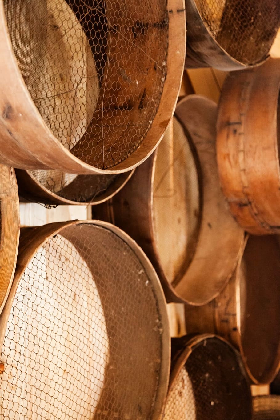 Wooden, Sieve, Sift, Object, Tool, Old, equipment, strainer HD wallpaper
