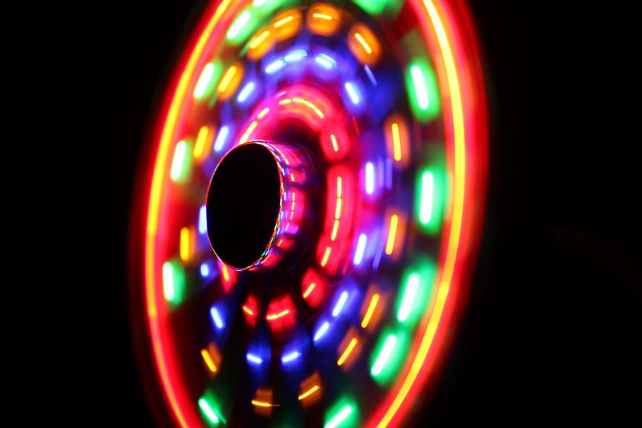 Light, Lamp, Colorful, Deco, fan, multi colored, illuminated HD wallpaper