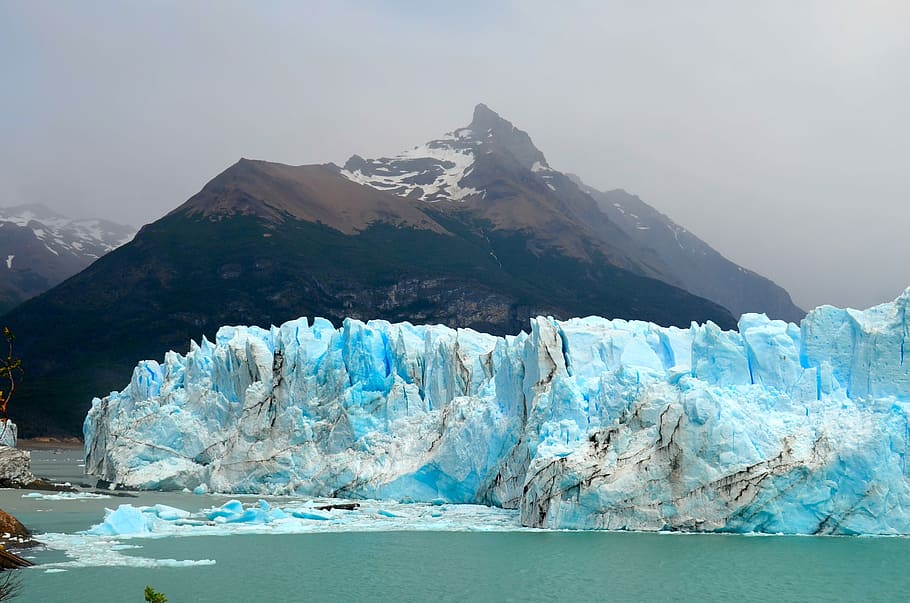 glaciers near mountain taken during daytime, calafate, argentina, HD wallpaper