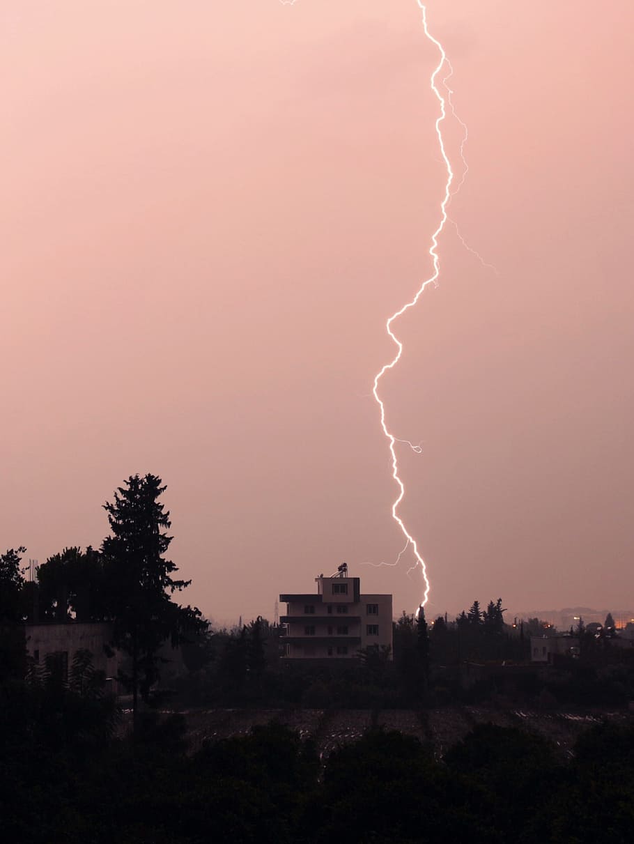 lightning, night, thunder, rain, sky, storm, cloud - sky, power in nature HD wallpaper