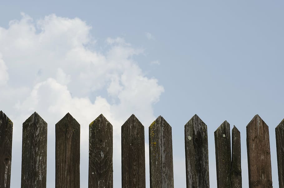 fence, sky, day, barrier, no people, boundary, wood - material HD wallpaper