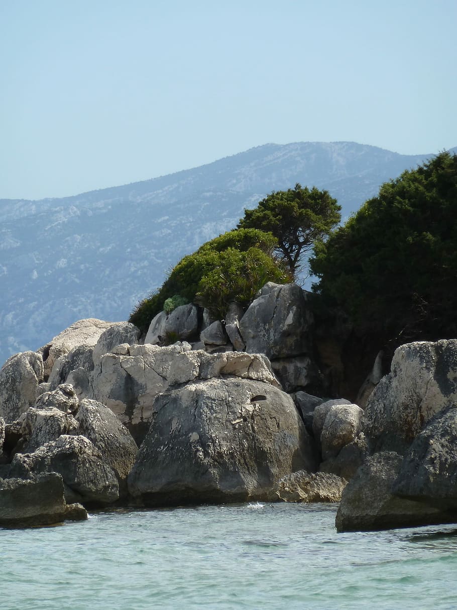 Blue, Sea, Sardinia, Italy, Rock, rocks, travel, water, beach HD wallpaper