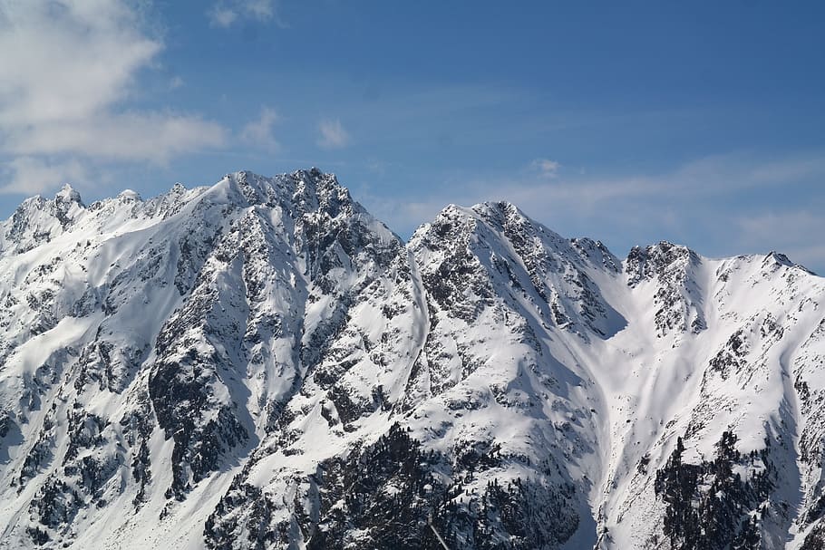 mountains, alpine, winter, ischgl, cold temperature, beauty in nature HD wallpaper