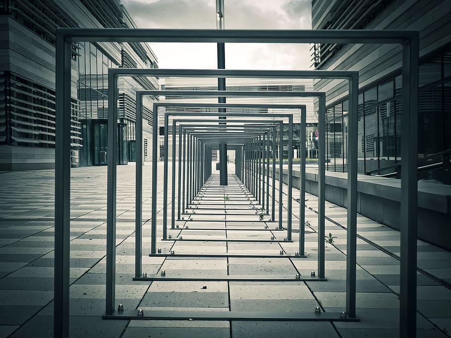 Fahradstaender, Perspective, architecture, modern, point of view HD wallpaper