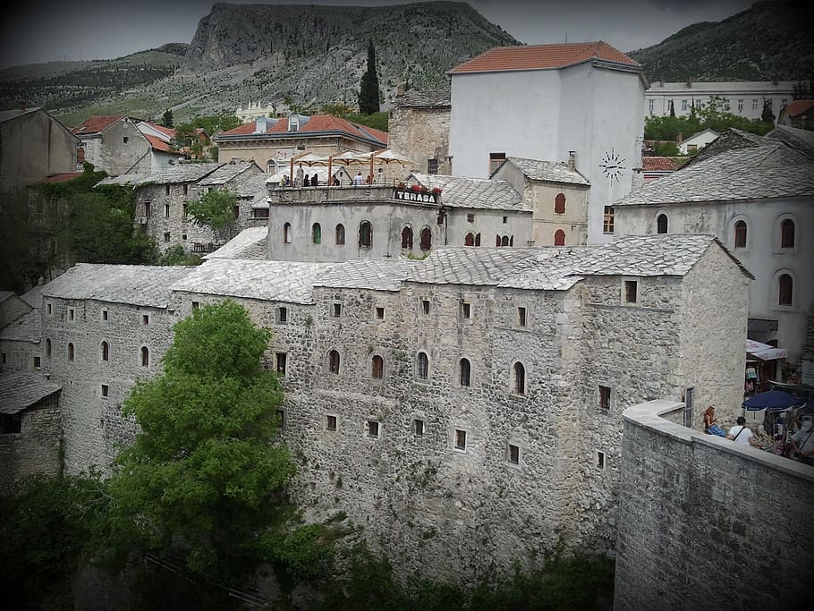 mostar, old town, historic, cityscape, medieval, historical, HD wallpaper