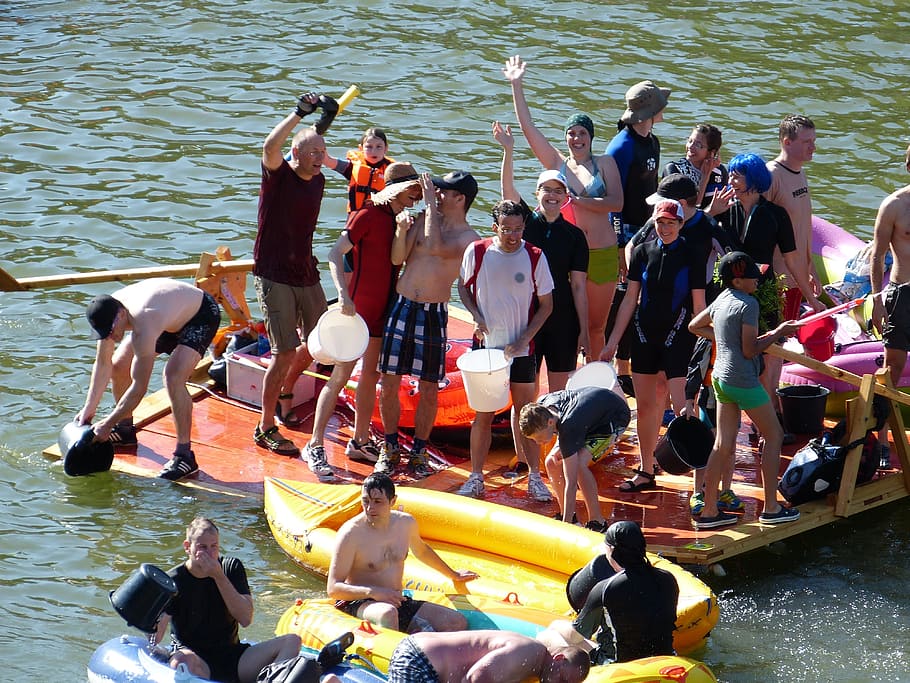 Raft, Water Removal, Ulm, Danube, nabada, paddling, fun, oath monday