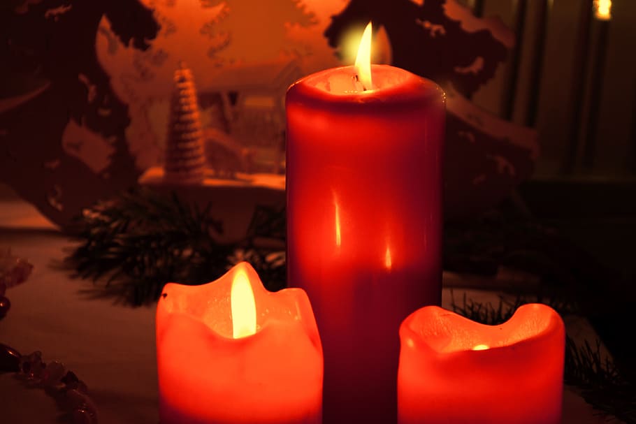 candles, candlelight, shimmer, christmas, advent, decoration, HD wallpaper