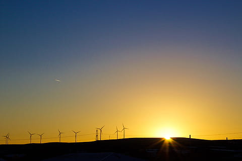 Wind turbines, landscape, electricity, fuel and Power Generation HD wallpaper