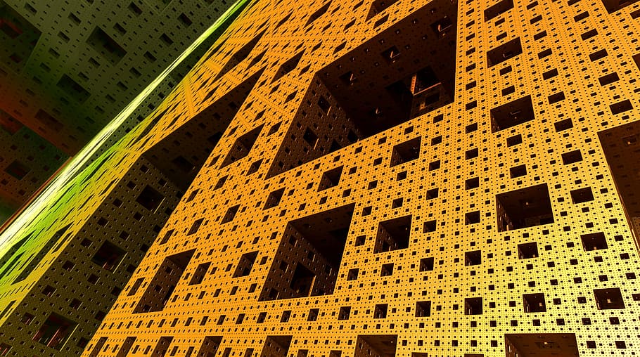 aerial shot of steel structures, fractals, geometry, graphic HD wallpaper