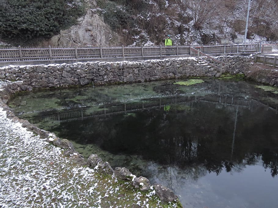 Source, Karst Spring, huerbtopf, hürben, water, origin, river HD wallpaper