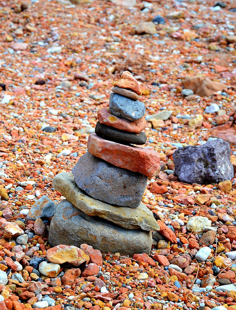 stones, reddish, nature, stone - object, solid, rock, day, pebble HD wallpaper