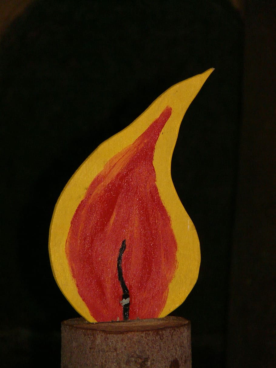 Flame, Candle, Christmas, Light, Wood, cut, plywood, chipboard