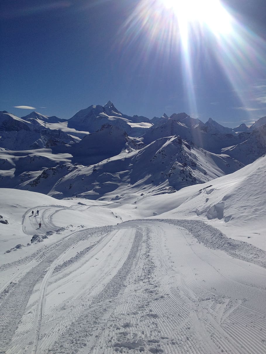 Alps, Ski, Sun, Snow, mountain, winter, scenics, cold temperature HD wallpaper