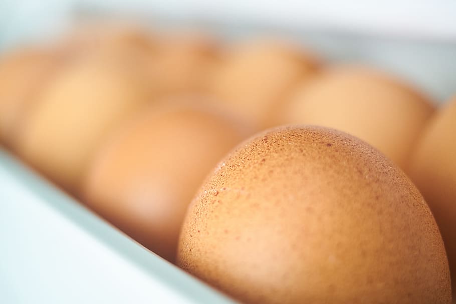 several brown eggs, kitchen, fresh, chicken, diet, healthy lifestyle HD wallpaper