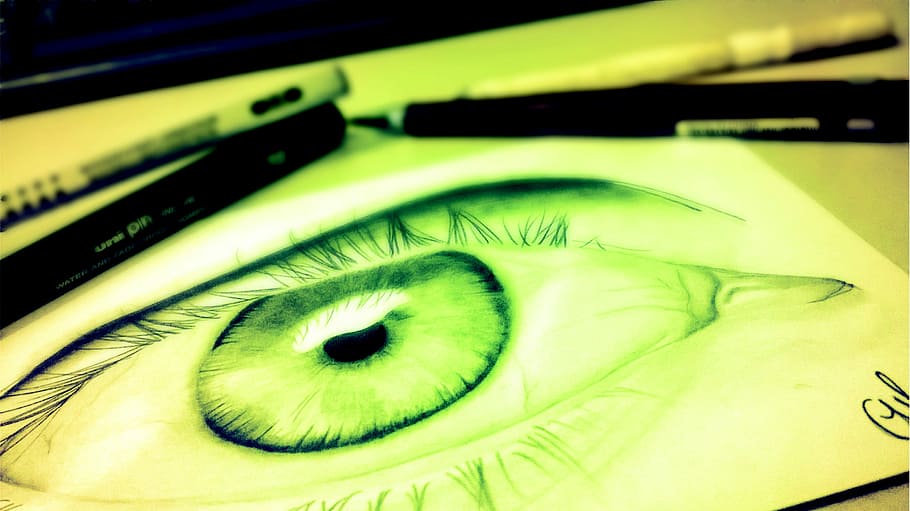 Drawing, Eye, Pencil, pencil draw, human body part, human eye HD wallpaper