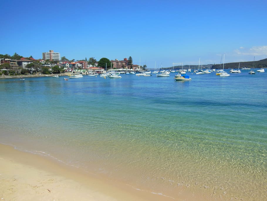 bay, water, clear, ocean, blue, coastline, tropical beach, exotic HD wallpaper