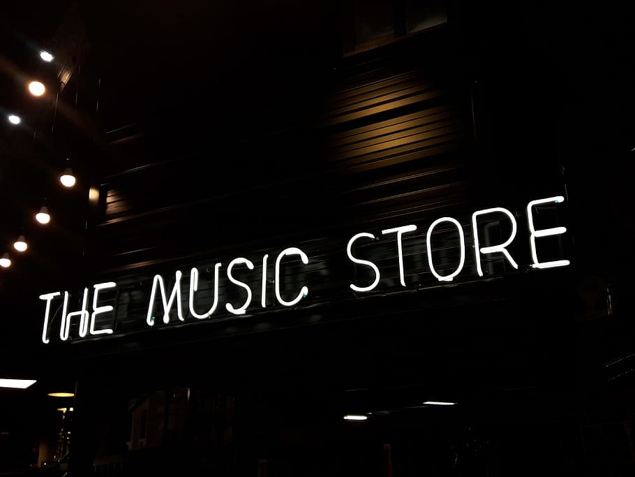 The Music Store facade, photo of the music store signage, editorial HD wallpaper