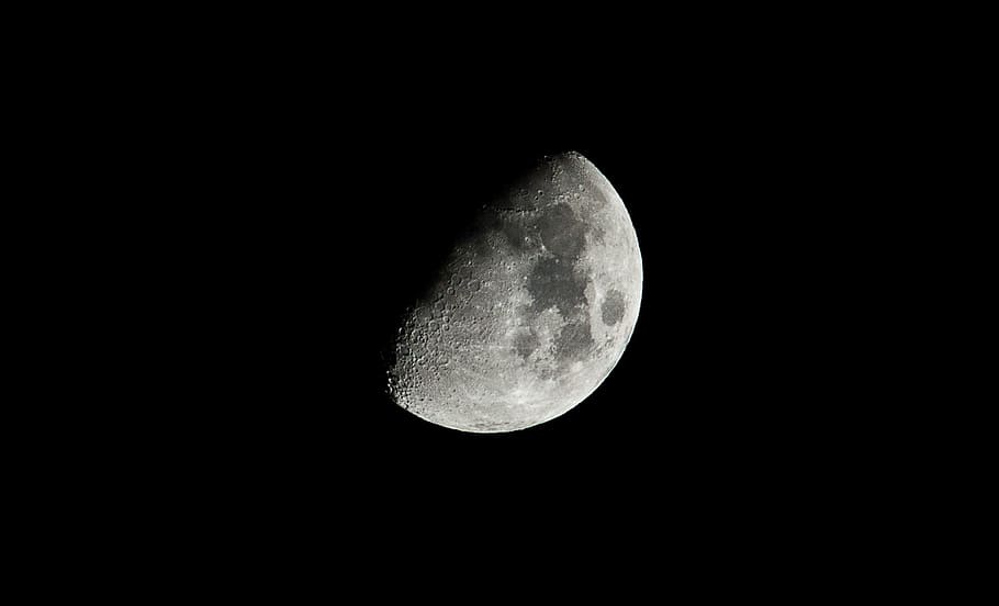 luna, night, sky, space, astronomy, moon, moon surface, planetary moon HD wallpaper