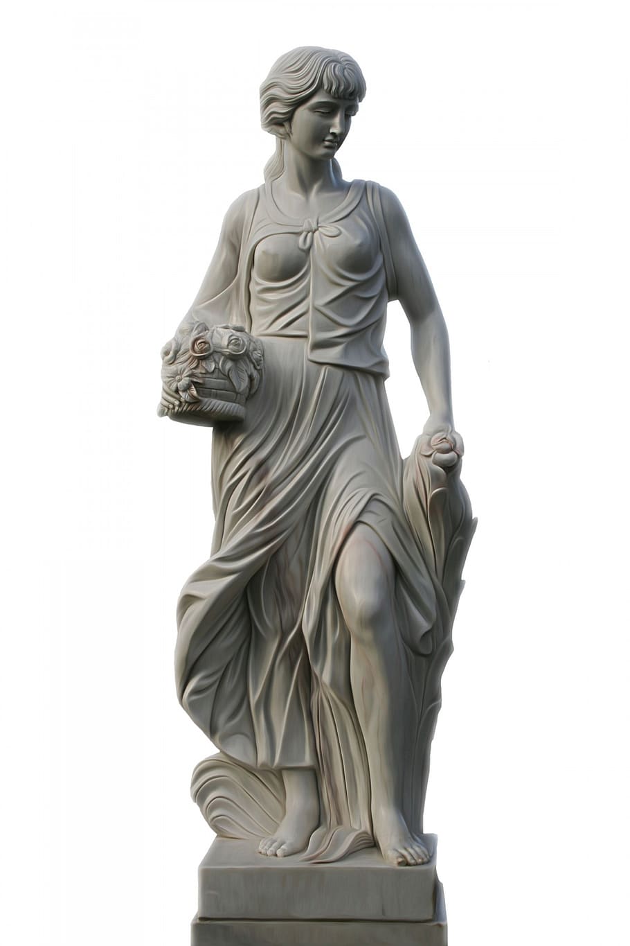 white concrete statue, female, roman, isolated background, detail, HD wallpaper
