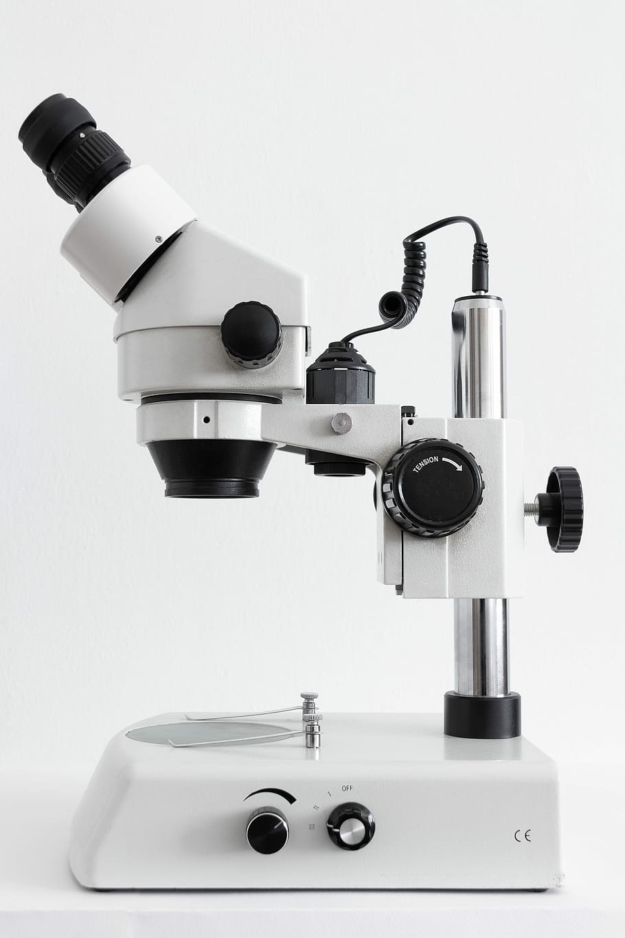 white and black microscope on white surface, white and black microscope HD wallpaper
