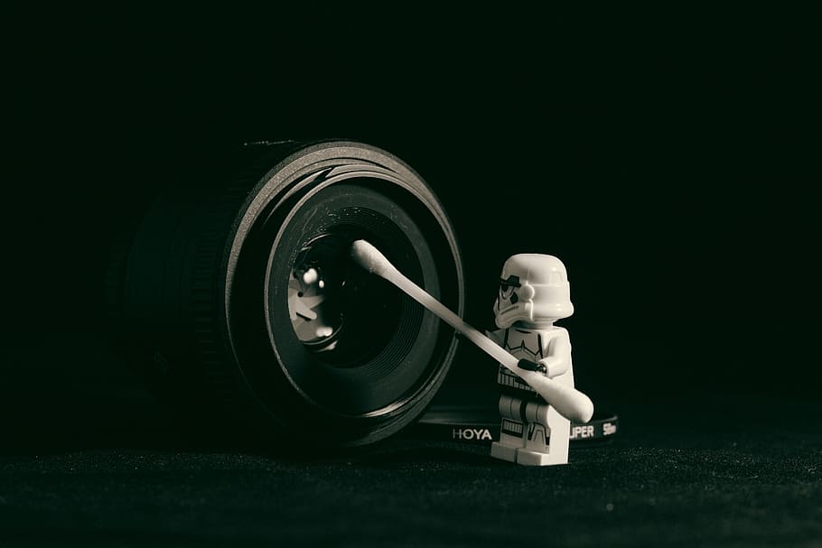 dark, camera, lens, optics, clean, cotton buds, robot, indoors HD wallpaper