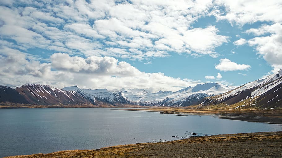 clouds, daylight, lake, landscape, mountain, nature, outdoors HD wallpaper