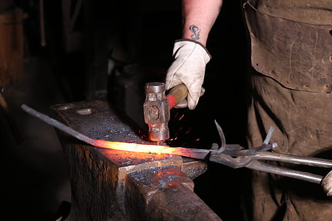 blacksmith, forge, hammer, heat - temperature, fire, burning HD wallpaper