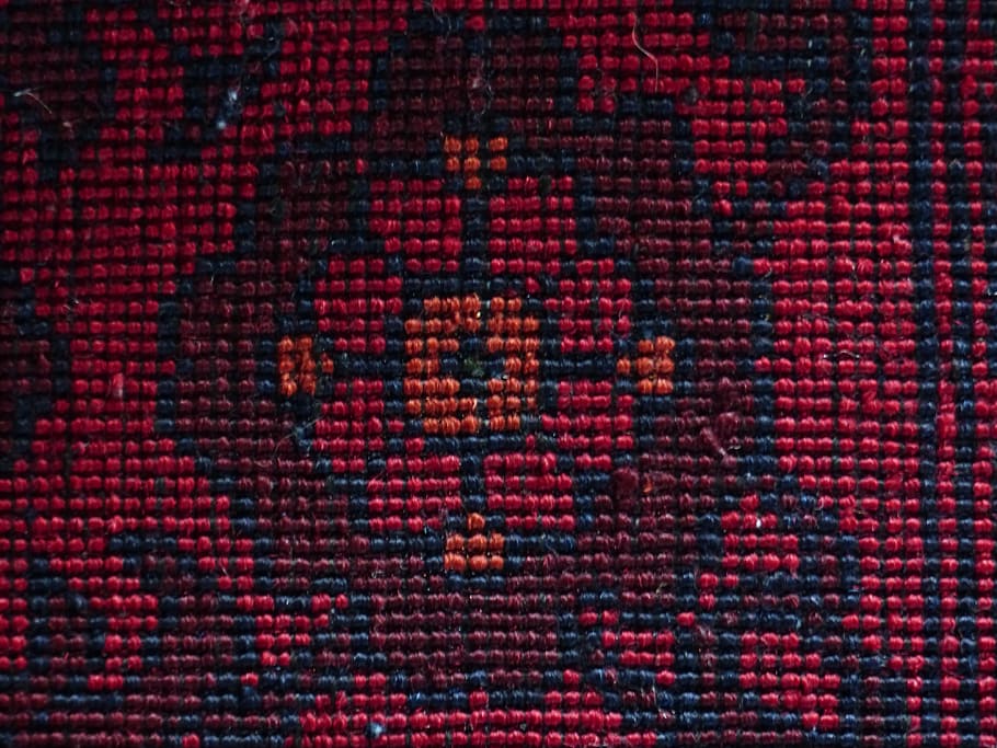 red and black area rug, carpet, tying, silk, wool, carpet weaving center, HD wallpaper