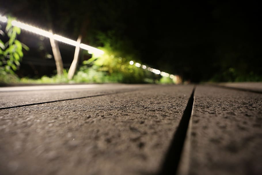 closeup photo of gray concrete road, marco, shot, wooden, floor HD wallpaper
