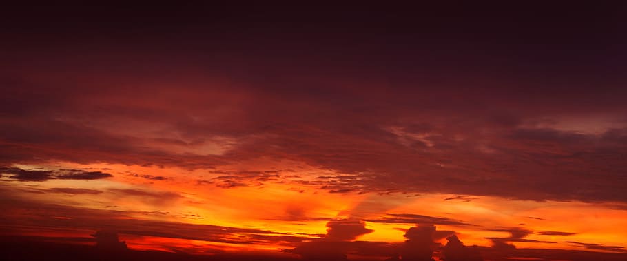 sky, brilliant, dusk, cloud - sky, dramatic sky, sunset, orange color HD wallpaper