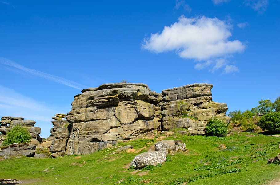 landscape, spring, rock, stone, wall, summer, england, north HD wallpaper