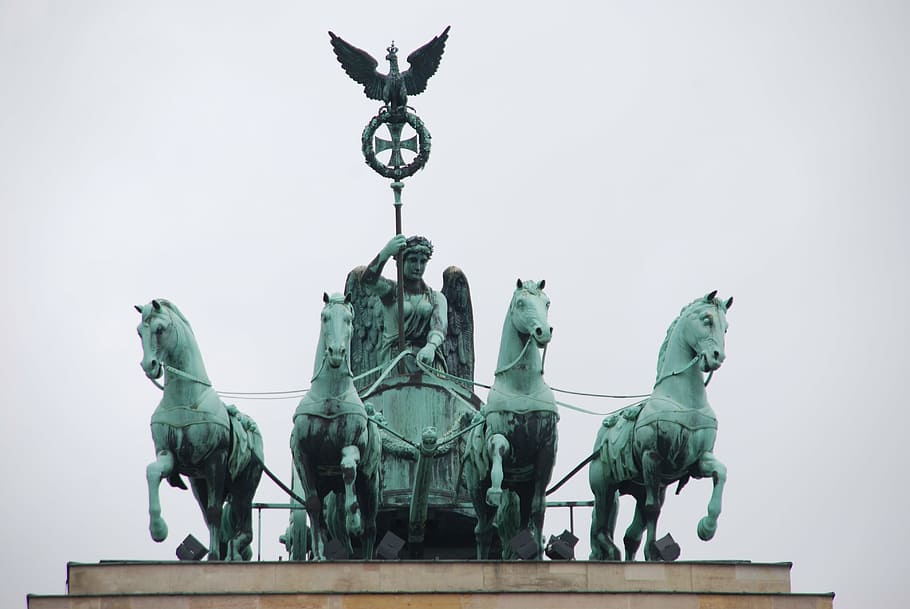 germany, berlin, port, architecture, brandenburg gate, horse HD wallpaper