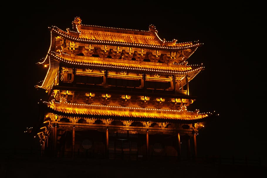 HD wallpaper: temple, night, old town house, pingyao, pagoda, china,  architecture | Wallpaper Flare